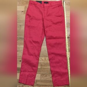 Banana Republic Red Mid Rise Linen Pants